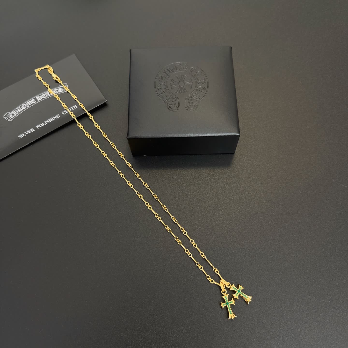 Chrome Hearts Chrone Designs Gold-Plated Cross Pendant Necklace Chrome Hearts Chrone Designs Gold-Plated Cross Pendant Necklace